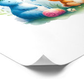 生お洒落き物と花模様 ポスター (角)