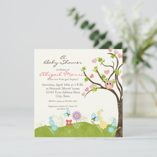 生お洒落命ハートの木の渦巻き旋回 招待状 (スタンド正面)