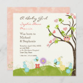 生お洒落命ハートの木の渦巻き旋回 案内状 (正面/裏面)