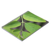 生かわいらし緑の夏の灰の木葉の ノートブック (左側)