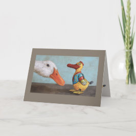 生きたアヒルとアンティークおもちゃアヒル・カード カード