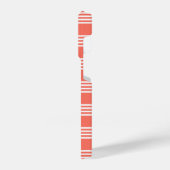 生きたサンゴと白い四ストライプつのパターン iPhoneケース (左側面)