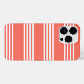 生きたサンゴと白い四ストライプつのパターン iPhoneケース (裏面横)