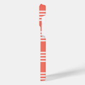 生きたサンゴと白い四ストライプつのパターン iPhoneケース (左側面)