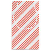 生きたサンゴと白い5つのストライプパターン スモールペーパーバッグ (裏面)