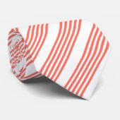 生きたサンゴと白い5つのストライプパターン ネクタイ (ロール)