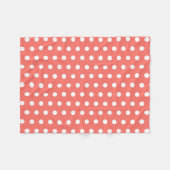 生きたサンゴの白い点のパターン フリースブランケット (正面(横))