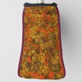 生きたサンゴの色合いを持つバーチャルな木の樹皮 ゴルフヘッドカバー (回転90)