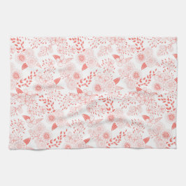 生きたサンゴの鳩の花 キッチンタオル