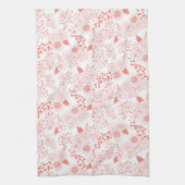 生きたサンゴの鳩の花 キッチンタオル (縦)