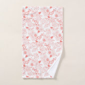 生きたサンゴの鳩の花 バスタオルセット (ハンドタオル)