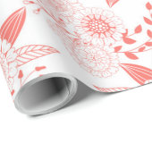 生きたサンゴの鳩の花 ラッピングペーパー (ロールコーナー)