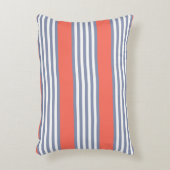生きたサンゴストライプと青い灰色の5つのパターン アクセントクッション (正面(垂直))