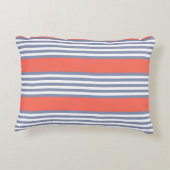 生きたサンゴストライプと青い灰色の5つのパターン アクセントクッション (裏面)