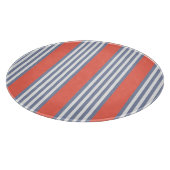 生きたサンゴストライプと青い灰色の5つのパターン カッティングボード (角)