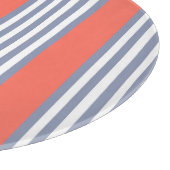 生きたサンゴストライプと青い灰色の5つのパターン カッティングボード (角)