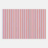 生きたサンゴストライプと青い灰色の5つのパターン ラッピングペーパーシート (正面3)