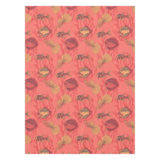 生きたサンゴ礁に生息する魚 テーブルクロス (正面)