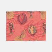 生きたサンゴ礁に生息する魚 フリースブランケット (正面(横))