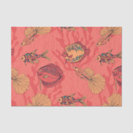 生きたサンゴ礁に生息する魚 薄葉紙