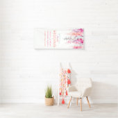 生きたサンゴ、ピンク、グリーン結婚の芸術の歓迎 横断幕 (インサイチュ)