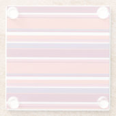 生きたサンゴ、赤と紫のストライプ ガラスコースター (裏面)