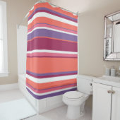 生きたサンゴ、赤と紫 シャワーカーテン (インサイチュ)