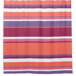 生きたサンゴ、赤と紫 シャワーカーテン