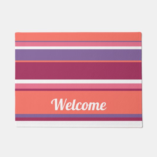 生きたサンゴ、赤と紫 ドアマット (正面)
