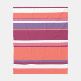 生きたサンゴ、赤と紫 フリースブランケット