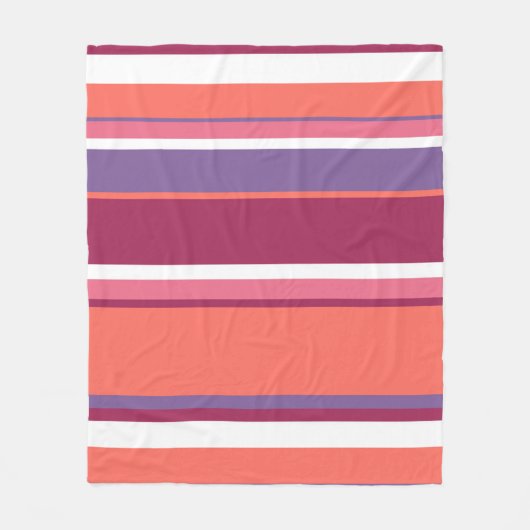 生きたサンゴ、赤と紫 フリースブランケット (正面)