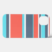 生きたサンゴ、青と灰色のストライプケースメイトiPho Case-Mate iPhoneケース (裏面 (横))