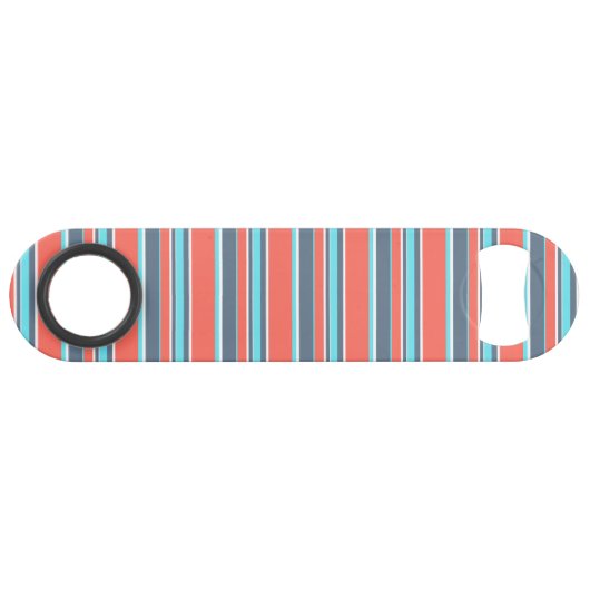 生きたサンゴ、青と灰色のストライプ スピード栓抜き (正面(横))