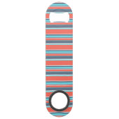 生きたサンゴ、青と灰色のストライプ スピード栓抜き (裏面)