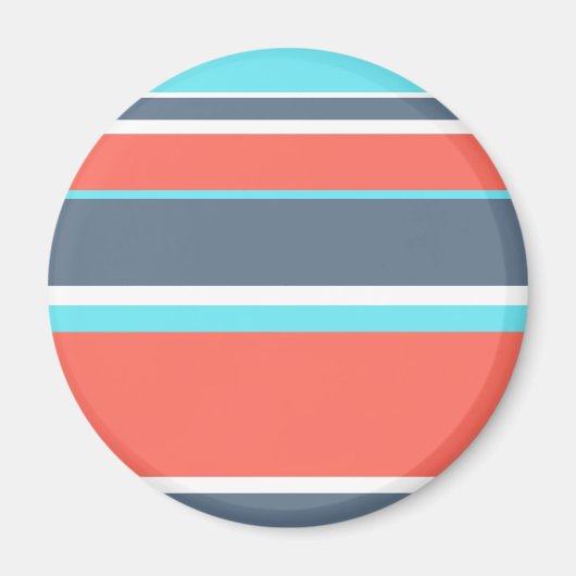 生きたサンゴ、青と灰色のストライプ マグネット (正面)