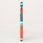 生きたサンゴ、青と灰色のストライプ Case-Mate iPhoneケース (裏面/左)