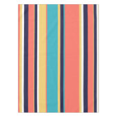 生きたサンゴ、青と黄色のストライプ テーブルクロス (正面)