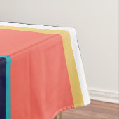 生きたサンゴ、青と黄色のストライプ テーブルクロス (インサイチュ)