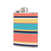 生きたサンゴ、青と黄色のストライプ フラスク (左)