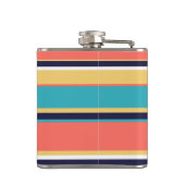 生きたサンゴ、青と黄色のストライプ フラスク (裏面)