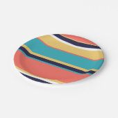 生きたサンゴ、青と黄色のストライプ ペーパープレート (アングル)