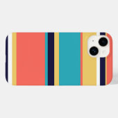 生きたサンゴ、青と黄色のストライプ Case-Mate iPhoneケース (裏面 (横))