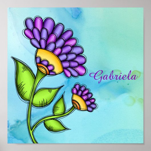 生きたドードルフラワーポスター ポスター (正面)