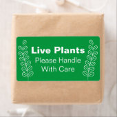生きた植物は緑色の白で気に取り扱いなさい ラベル (インサイチュ)
