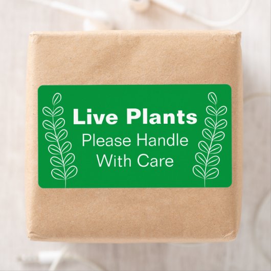 生きた植物は緑色の白で気に取り扱いなさい ラベル (インサイチュ)