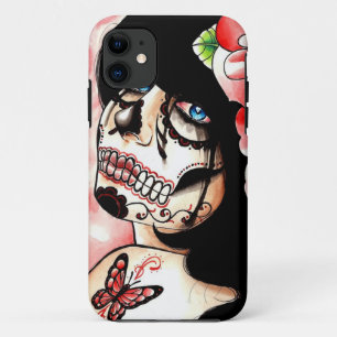 生きた砂糖のスカルの女の子 iPhone 11 ケース