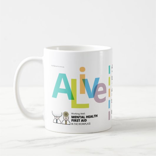 生きた精神衛生の救急処置 コーヒーマグカップ (左)