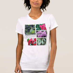 生きた緑葉と花 Tシャツ