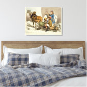 生きた魚を市場に運ぶヒレがエッチング キャンバスプリント (インサイチュ (寝室))