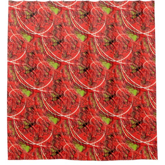 生きているサンゴの中には茶緑色の欠点を持つ質感 シャワーカーテン (正面)